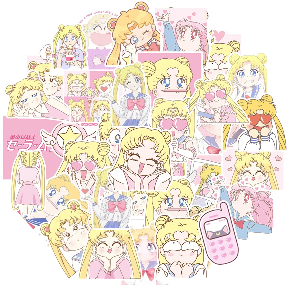 10/30/50 قطعة لطيف بحار القمر أنيمي ملصقات Kawaii فتاة الجمالية الشارات لعبة طفل DIY بها بنفسك حقيبة القرطاسية المحمول الكرتون ملصق