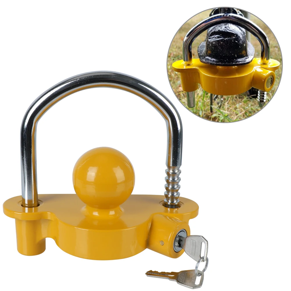 U-Shape Heavy-Duty Adjustable Universal Tow Ball Security Anti-Theft Trailer Coupler Hitch Lock