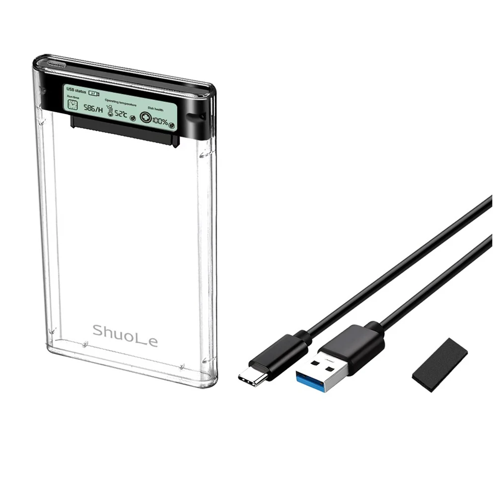 Модернизированный чехол для внешнего жесткого диска ShuoLe USB3.2, 5 Гбит/с, 2,5-дюймовый чехол для жесткого диска