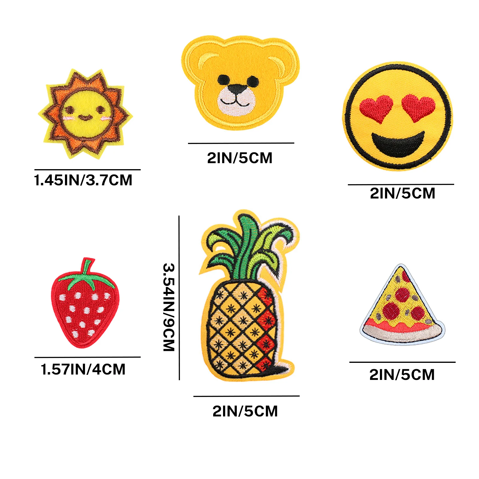 60pcs Random Assorted Styles Embroidered Patches, Bright Vivid Colors, Sew On/Iron On Patch Applique for Clothes, Dress, Hat, Je