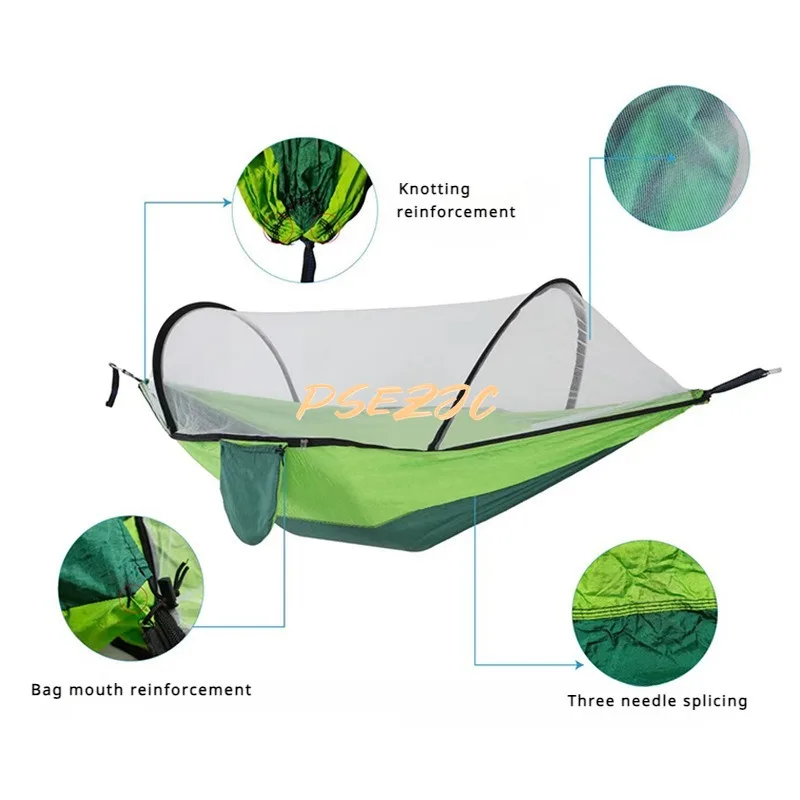 Outdoor Camping Fully Automatic and Quick Opening of Mesh Breathable Anti Rollover and Anti Mosquito Hammock