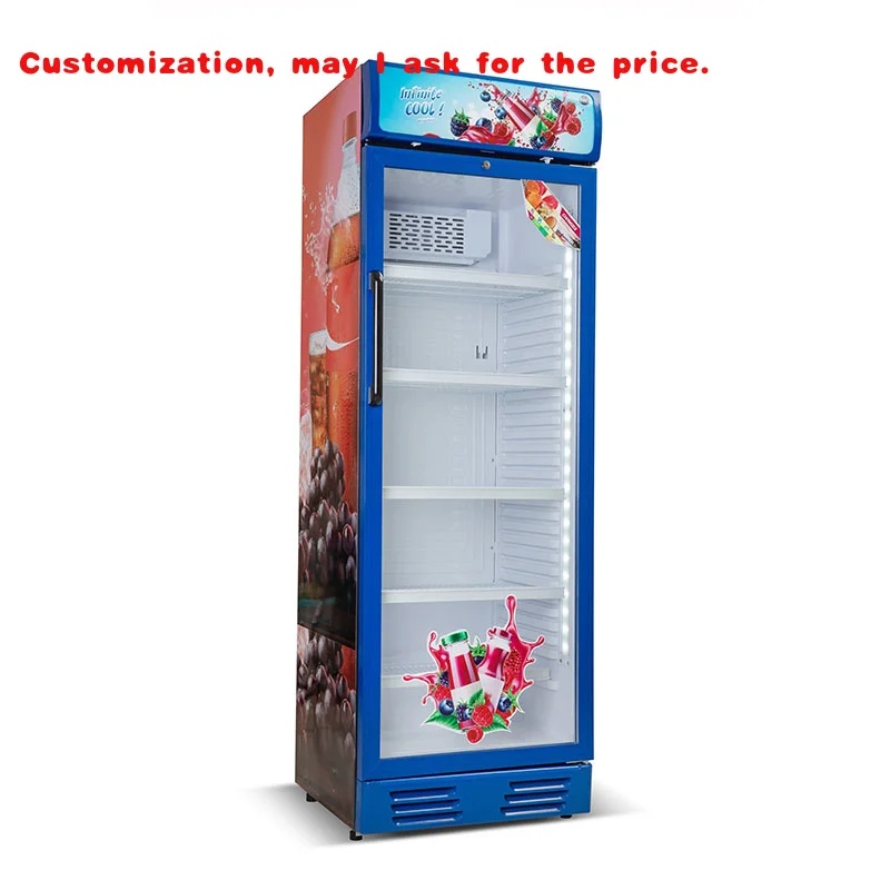 

custom.Glass Door Beverage Display Cooler Commercial Drinks Fridge Upright Supermarket Refrigerator Showcase