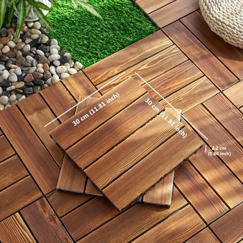 Solid Wood Flooring Balcony Bathroom Courtyard DIY Garden Terrace Outdoor Splicing Flooring Waterproof And Anti Slip Floor Mat