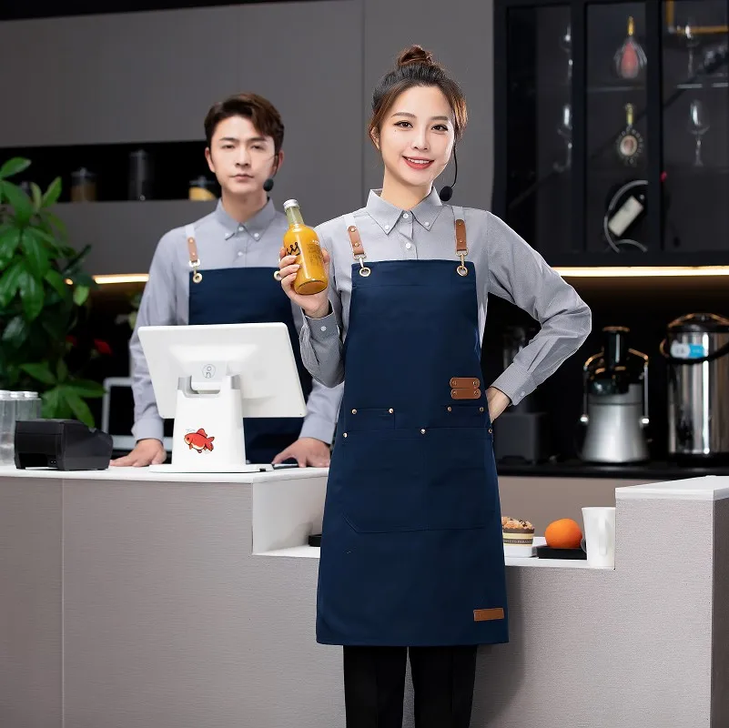 مع جيوب كبيرة مآزر المطبخ الطبخ مطعم الرجال الشيف النادل المئزر اكسسوارات المطبخ اللوازم المنزلية مسمار الاستوديو