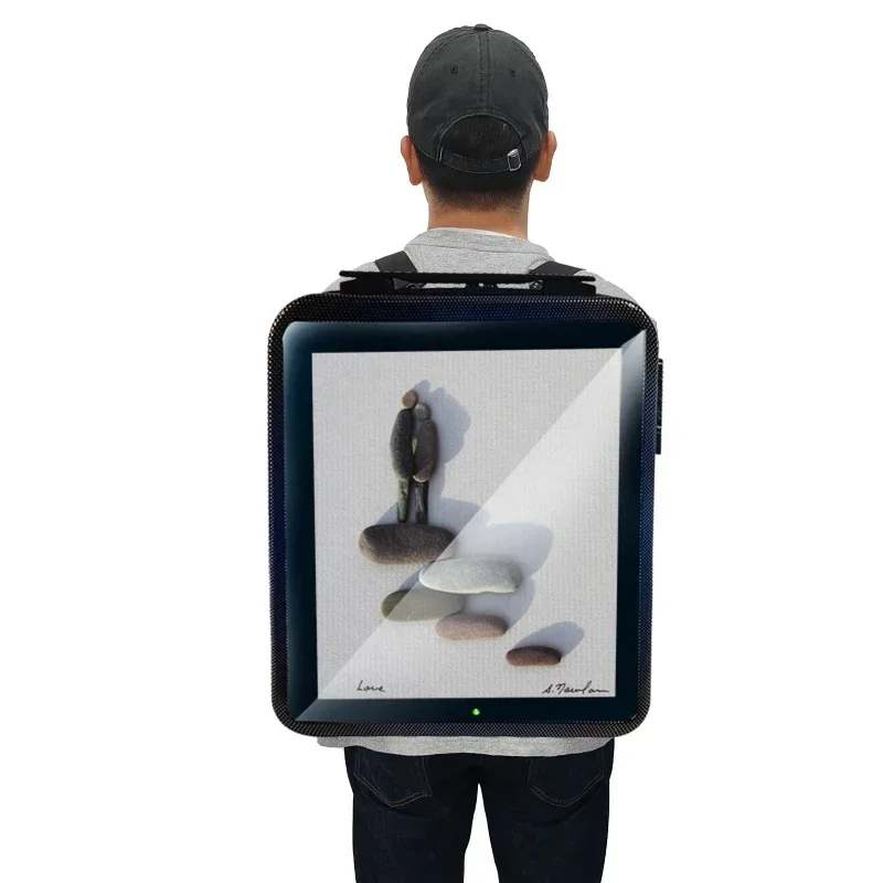 15.4 Inch Android Human Walking Digital Backpack Screen 4G WIFI LCD Screen Backpack Screen