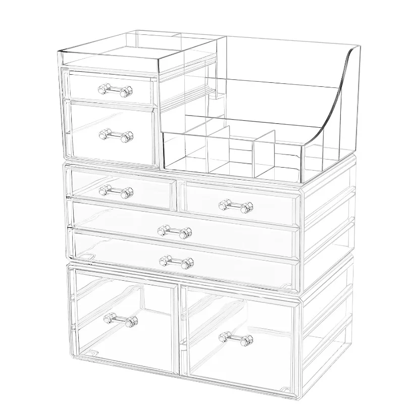 

Makeup Organizer Bathroom Organizers and Storage With 8 Drawers for Vanity Skincare Countertop Desk