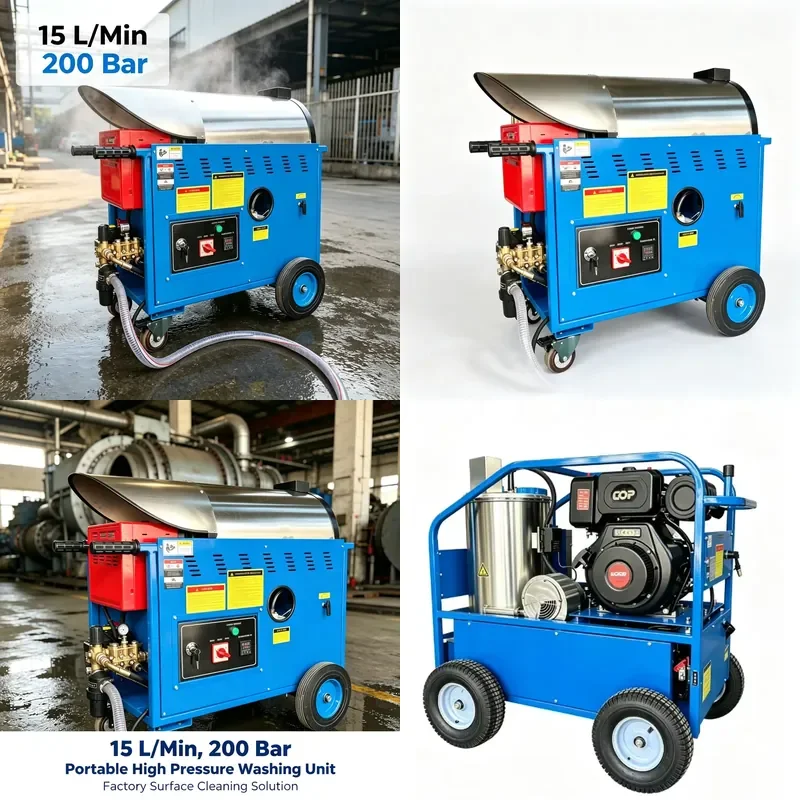 Hot and Cold Water Pressure Washer for Industrial Grease Cleaning High Power Degreaser Machine Heavy Duty Oil Stain Remover