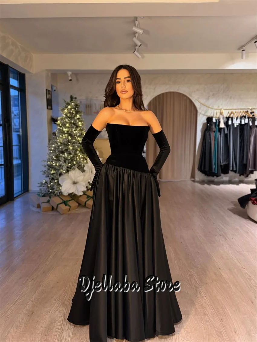 

Elegant Fashionable Sleeveless Long Prom Dress With Gloves Wedding Party Gown High Waist A- Line Customized