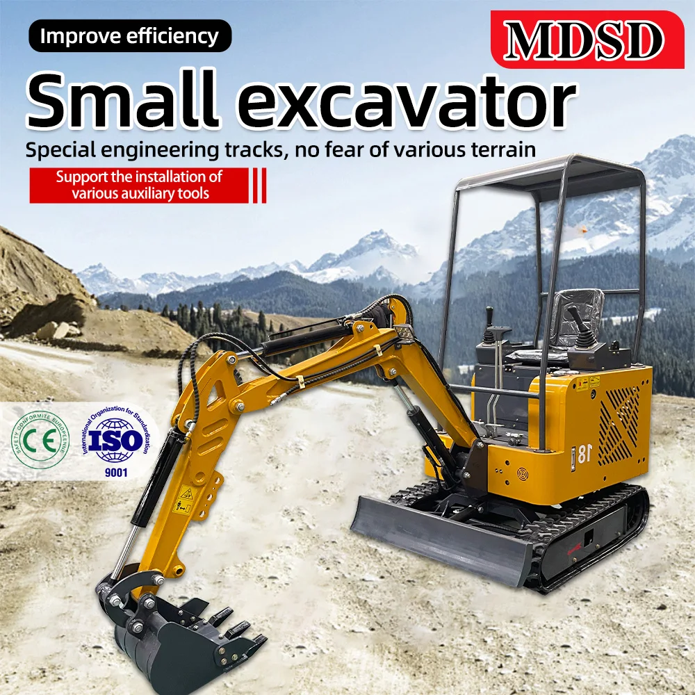 무료 배송 미니 굴삭기 1.5톤 1.8톤 유압 굴삭기 정원용 유로 5/EPA 맞춤형 가정 농장 소형 굴삭기