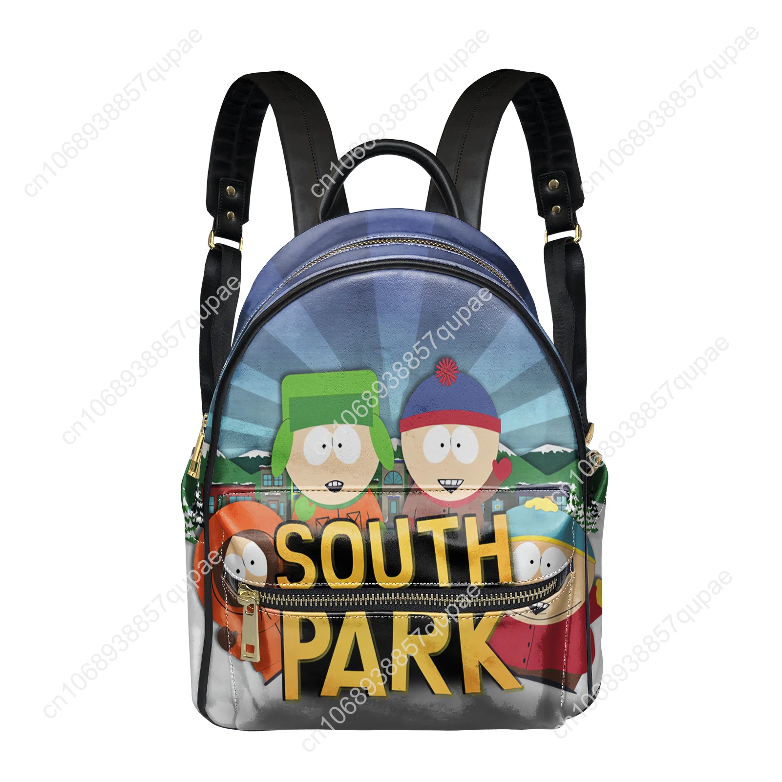 South Park Cartoon Animation Backpack Womens Men Personalized Double Shoulder Bag Business Travel Bookbag Rucksack Gift Daypack