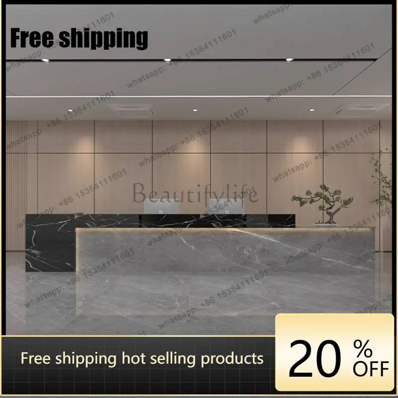 LJY Checkout Black Reception Desks Silver Vintage Drawers Corner Reception Desks Modern Luxury Recepcion Mostrador Office Furnit