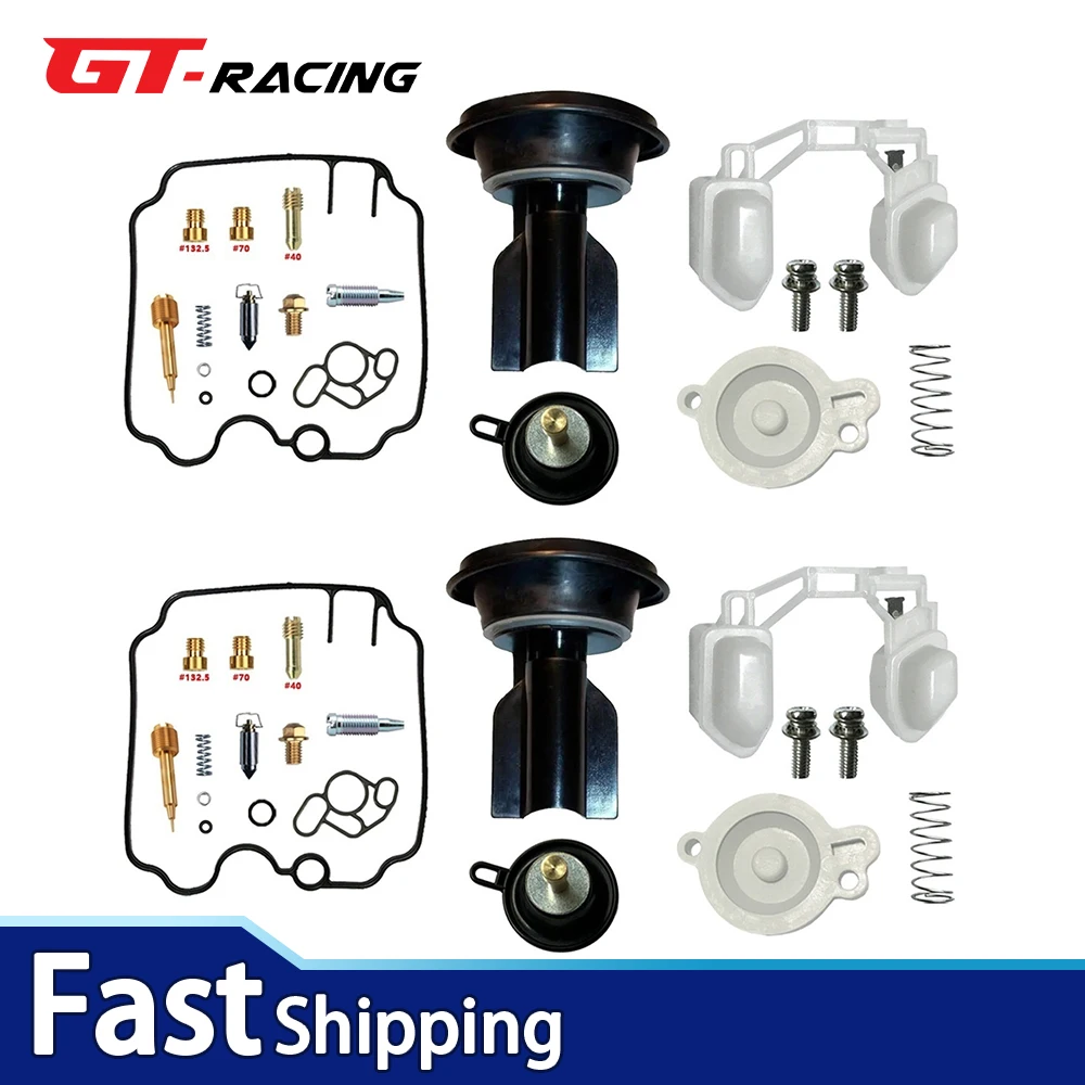 

2X Motorcycle Carburetor Rebuild Kit for Ducati Monster 750 Dark 1999 Float, Plunger, Side Valve Included