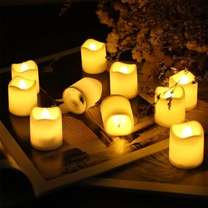 24 velas conduzidas sem chama dos pces, luzes de chá conduzidas criativas para o ramadan, apropriadas para decorar vários festivais, festas, aniversários 8 principais vendas vela para mobilete - №3