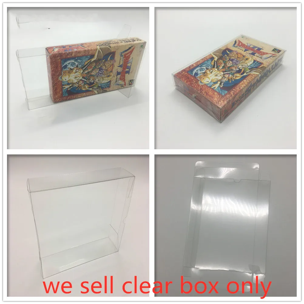 

10Pcs Transparent Box Protector For Dragon Quest 6 Collect Boxes For Nintendo SFC Game Shell Clear Display Case For JPN