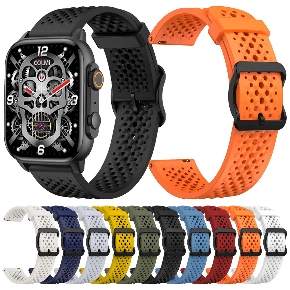 22mm Silicone Smartwatch Watchbands for COLMI C81 M42 P71 P68 V70 V68 Replacement Strap for Xiaomi Watch S4 Sport Bracelet Belt