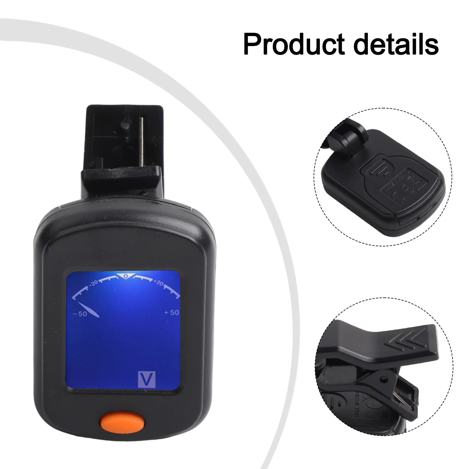 Accessory Portable Tuner Guitar Tuner Lightweight Design Vibration Sensor Mode Color-Coded Display Easy Attachment