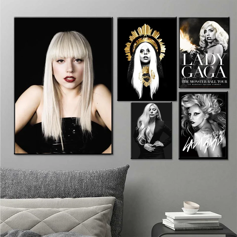 Lady Gaga poster Born This Way Pop Singer Star Posters Wall Art Canvas Painting Decoration print Picture Living Room Home Decor