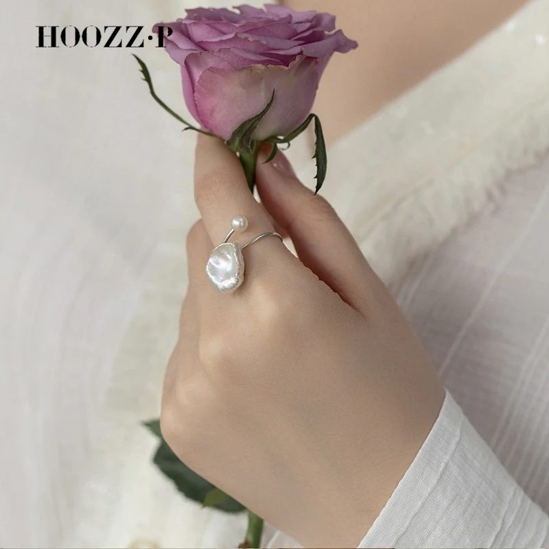 

HOOZZ.P кольца с жемчугом в стиле барокко для женщин, роскошные модные аксессуары 2025, хит продаж, оптовая продажа, ювелирные изделия на годовщину свадьбы, подарок