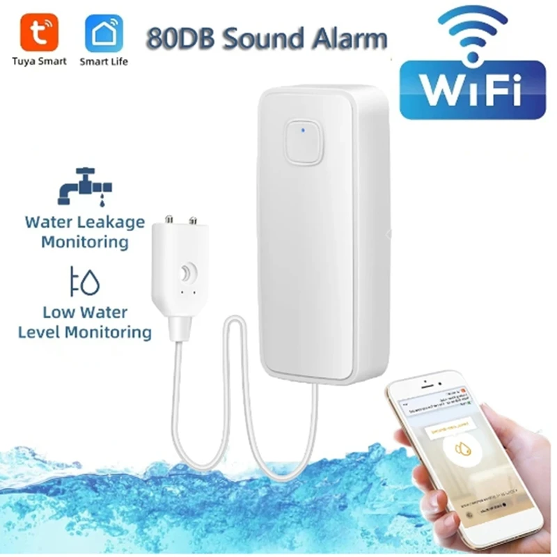 Tuya Wifi Smart Water Sensor Leak Detector Flood Water Leakage Alarm Security System For Alexa Google Home