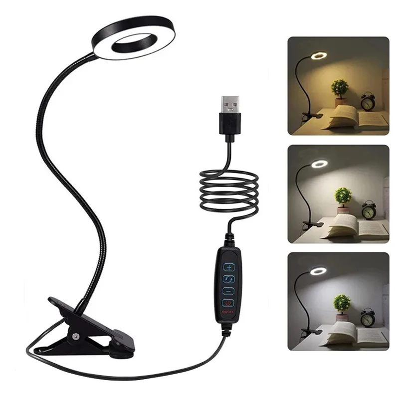 LED-nachtlampje Clip USB Flexibel led-licht Dimbaar Leesnachtlampje voor slaapkamer Oogbescherming Lamp Babyslaaplicht