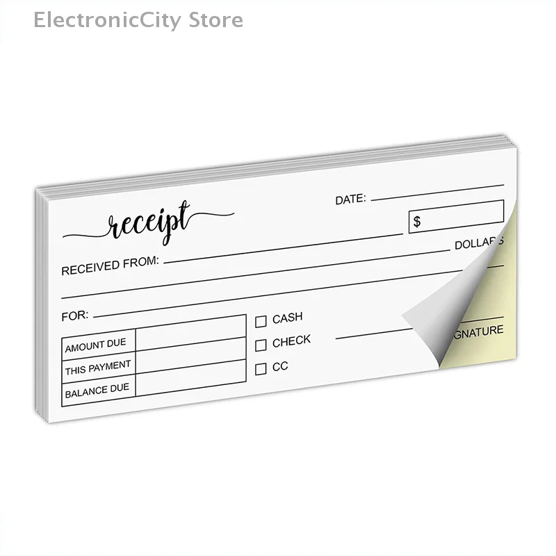1 libro di ricevute Libro di ricevute di ringraziamento in carta senza carbonio - Ordine di vendita Libro di fatture per piccole imprese - (50 ciascuno bianco/giallo)