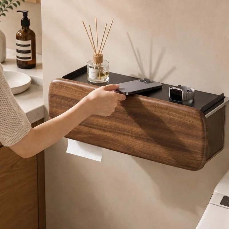 Wall-mounted Tissue Box  Bathroom Moisture-proof Shelf Simple Multi-purpose Tissues Rack Roll Paper Wet Wipes Storage Racks