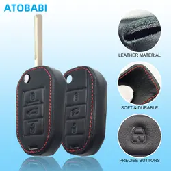 Leather Car Key Cover Bag For Peugeot 208 2008 308 T9 508 Citroen C4 Cactus Opel Crossland X Corsa Remote Fobs Cases Accessories