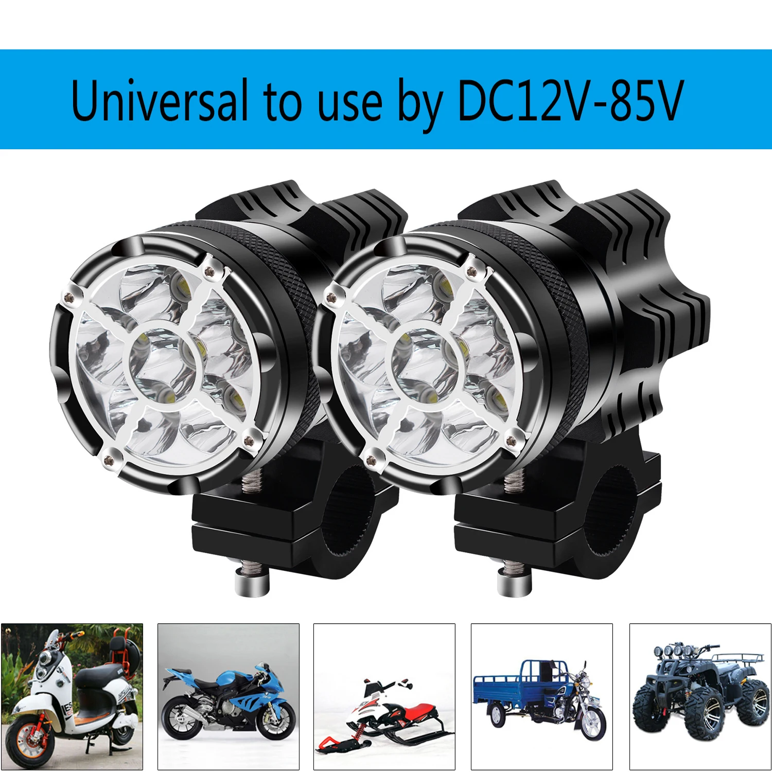 

Motorcycle Led Lights Turn Signals Auxiliary Spotlights Explorers Car Scout Headlights Tail Fog Waterproof Universal Front Light