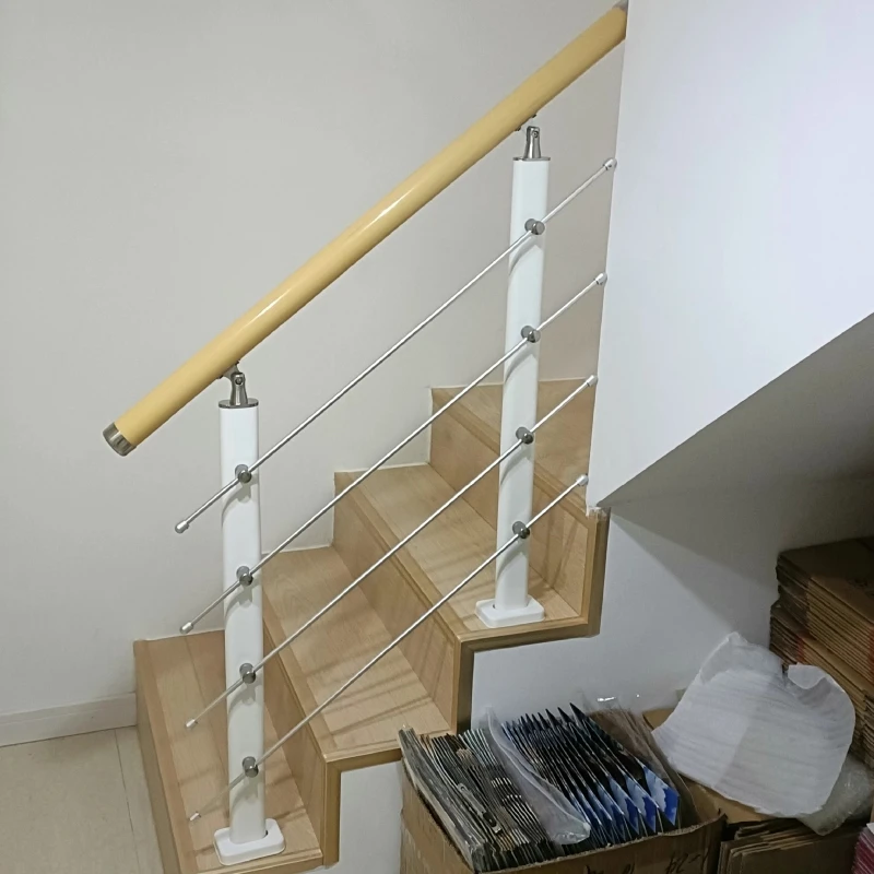 

Full set of stairs handrails guardrail household elderly children railing simple modern indoor loft fence Nordic PVC