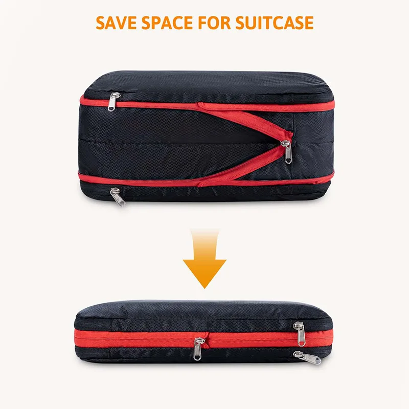 Travel storage bag, compressible clothing organization storage bag, waterproof travel set