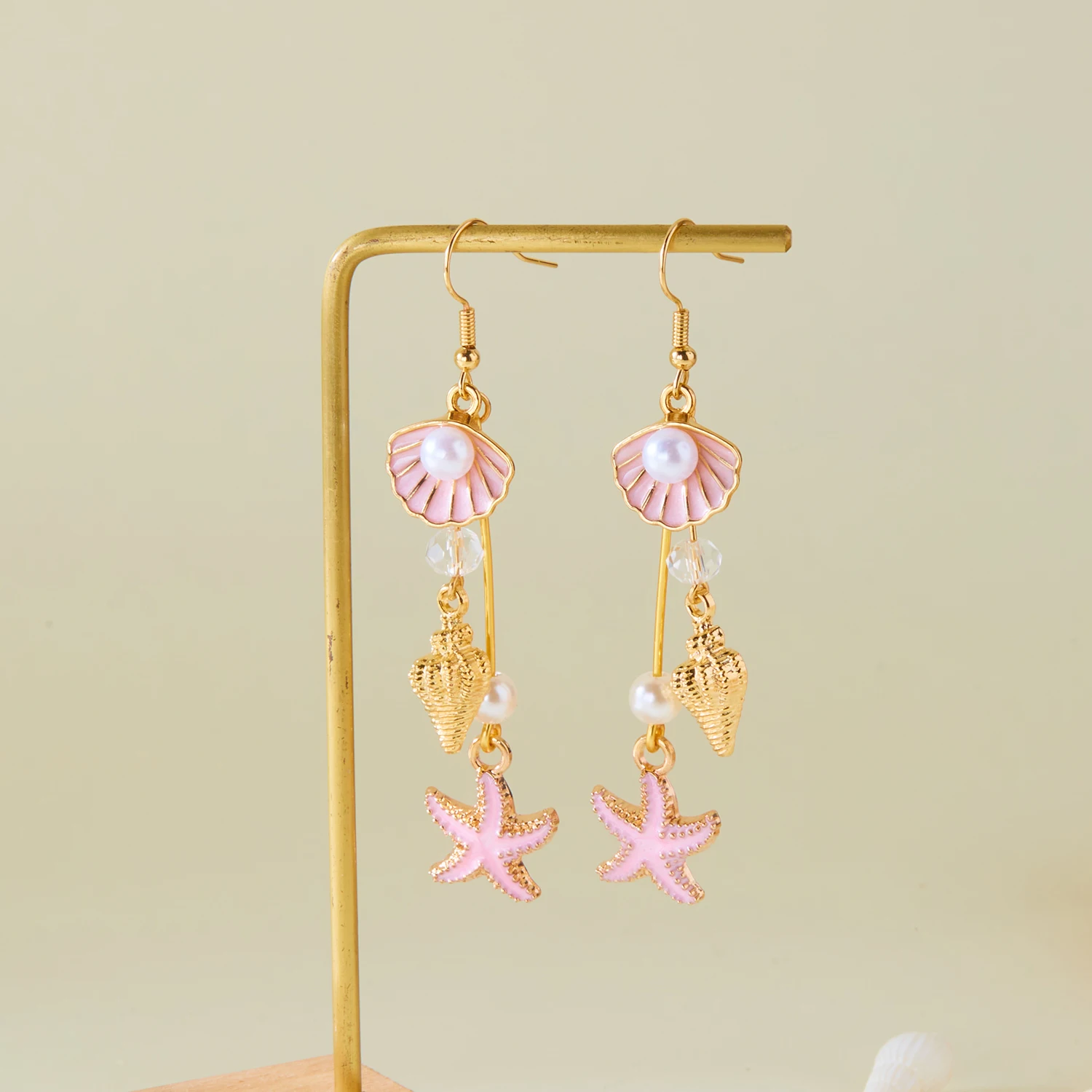 Exquisite handgemachte Muschel Seestern Anhänger Ohrringe für Frauen Böhmen bunte Muschel Quaste Ohrringe Mode Party Schmuck Geschenke – Detail 7