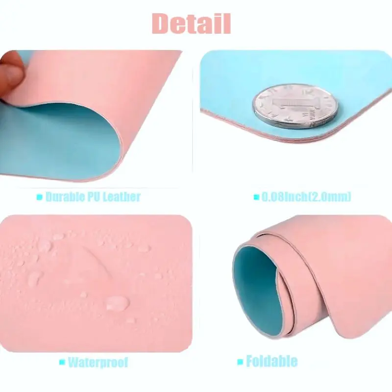 Portable Home Desk Pad Surface Protective Office School Desk Writing Mat Easy Clean PU Leather Student Desk Mat Organizer pad