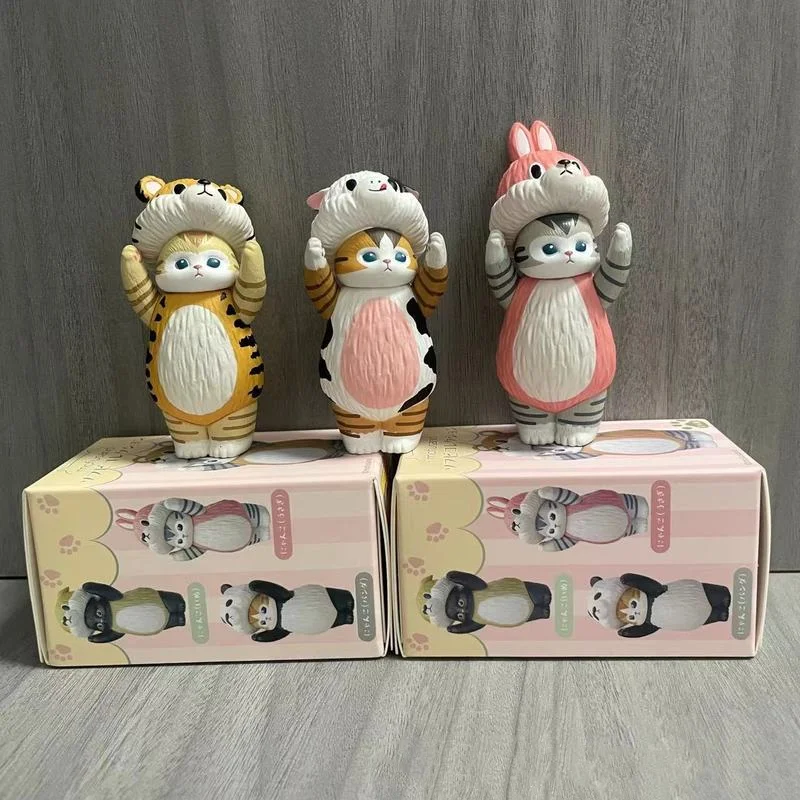 Costume Animal Cos requin chat Mofusand, poupée mignonne, décoration de bureau, modèle d'ornement de voiture, jouets tendance, cadeaux Surprise à collectionner