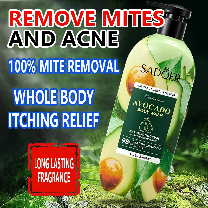 

Avocado mite removal shower gel,refreshingskin,effectively controlling oil itching,long-lasting moisturizing,improvingacne prone