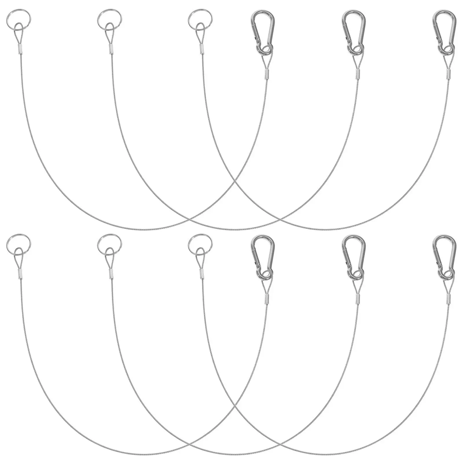 6 Pcs Stainless Steel Wire Rope Cable Lanyard Outdoor Lanyards Tether Safe