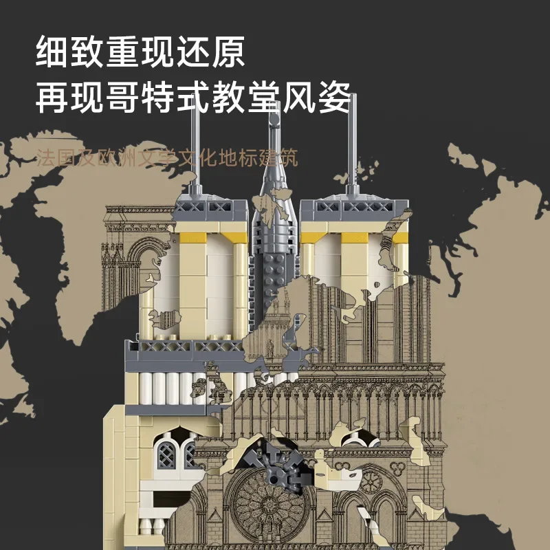 IWONDERES Microgranuli Notre Dame Cattedrale Colonia Cattedrale Architettura Street View Building Blocks giocattoli Modello Ornamenti