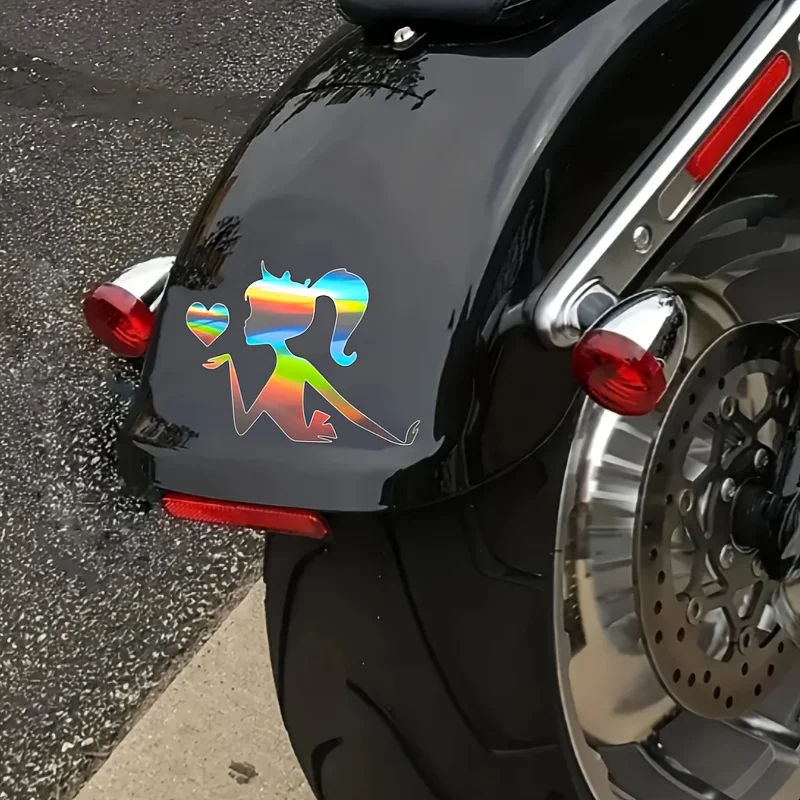 Autocollant en vinyle imperméable en forme de cœur arc-en-ciel, autocollant auto-adhésif sans résidu pour moto, vélo, casque, ordinateur portable