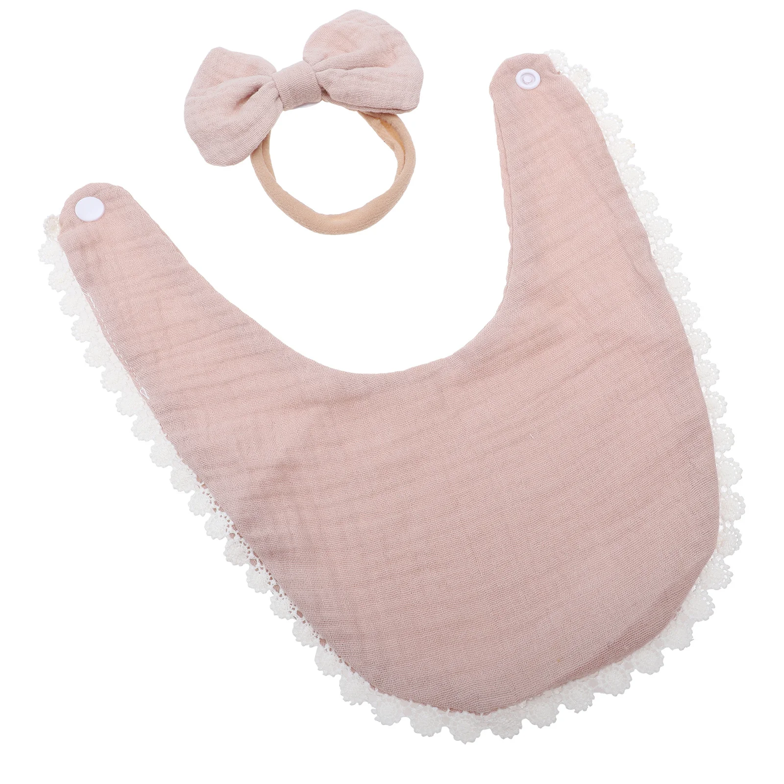 1 Juego de Baberos de Algodón Impermeables para Bebés Recién Nacidos con Lazo para el Cabello, Toalla Absorbente para la Saliva