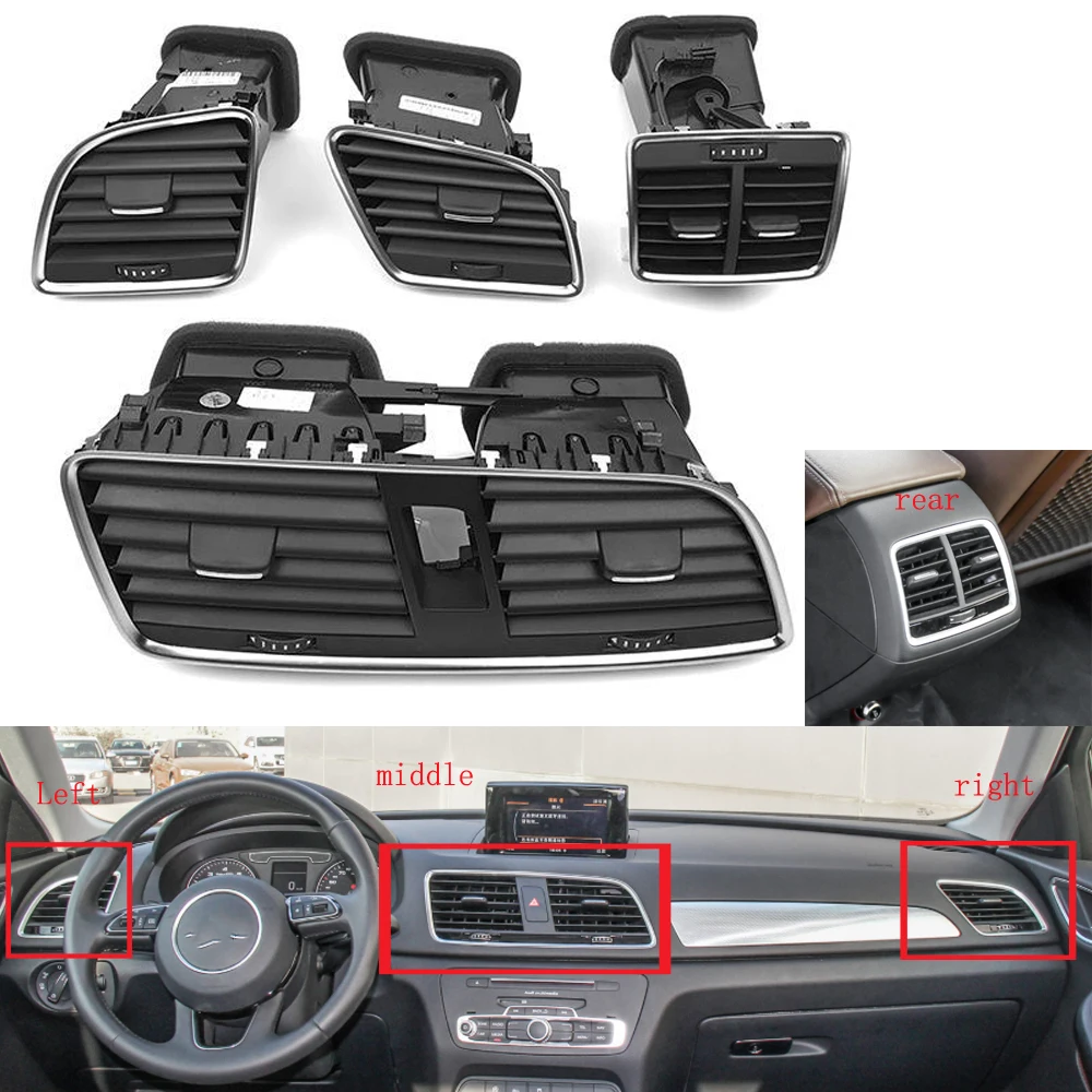 

liu quan 1pc Front Dash Center Console & Rear AC Air Outlet for Audi Q3 2012-2018 | OE 8UD820951 8UD819203 Car Accessories