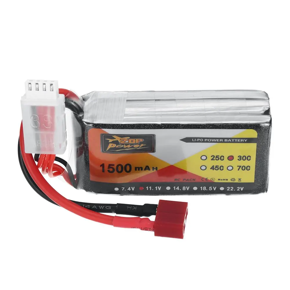 ZOP Power 11.1V 1500mAh 30C 3S Lipo แบตเตอรี่ T ปลั๊กสำหรับ mobil RC