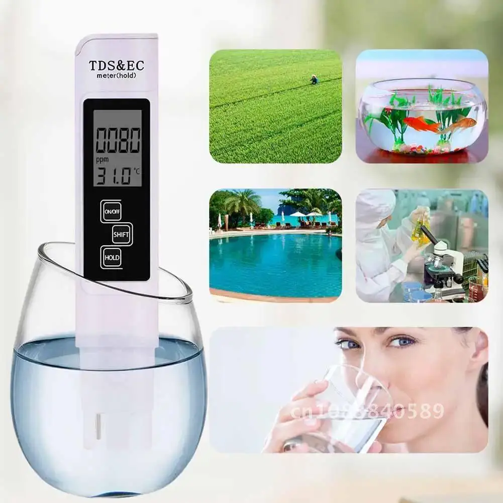 

PH Meter TDS EC Meter TDS PH Tester 3 in 1 Digital LCD Water Testing Pen Water Purity PPM Filter Hydroponic Water Monitor Pool