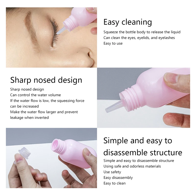 1PCS Eyelash Cleaning Bottle Cleaning Bottle Water Squeeze Dropper Plastic Squeeze Bottles Lash Bath Bottles Primer Bottle