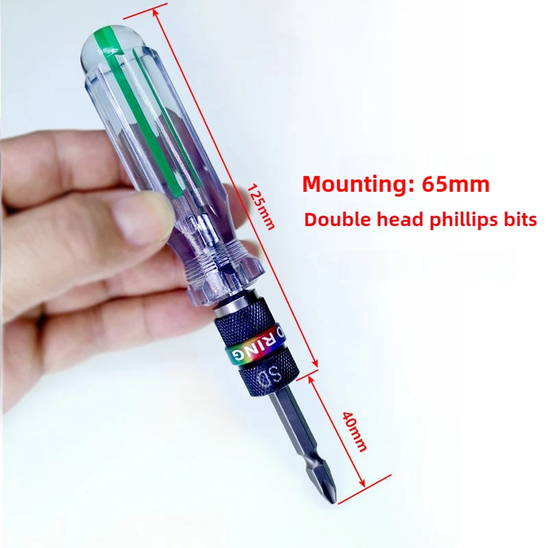 Anku ダブルヘッドドライバー 6.35 ミリメートルダブルヘッド精密ドライバーマイナスプラスレンチ 1/4 ''バッチ家庭用修復ツール