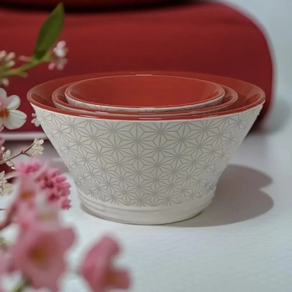

Household Japanese Printing Explosion Hat Bowl, High Value Salad,Ramen,Ceramic Bowls, High Foot Bowl Tableware