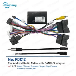 자동차 라디오 케이블 전원 와이어 하네스 어댑터, CAN 버스 디코더 FDC12, 포드 포커스 피에스타 에코스포츠 쿠가 엣지 토러스 에베레스트 투네오용