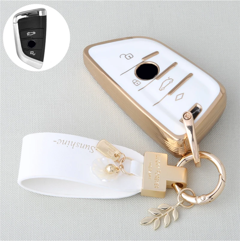 Fashion TPU Car Remote Key Case Cover Shell Fob For BMW X1 X3 X5 X6 X7 1 3 5 6 7 Series G20 G30 G11 F15 F16 G01 G02 F48 Keyless