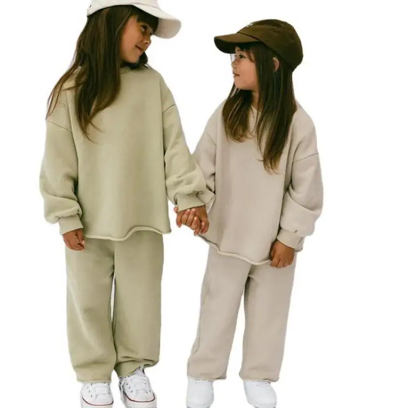 

2025 Autumn New Girls Casual Clothes Set Children Long Sleeve Sweatshirt + Pants 2pcs Suit Solid Toddler Outfits Kids Gym Suit