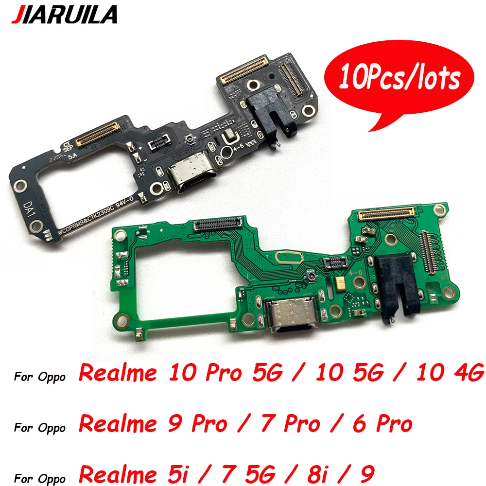 

10Pcs，For Oppo Realme 5I 6 7 8i 9 Pro 10 Pro 4G 5G Dock Connector Micro USB Charger Charging Port Flex Cable Microphone Board