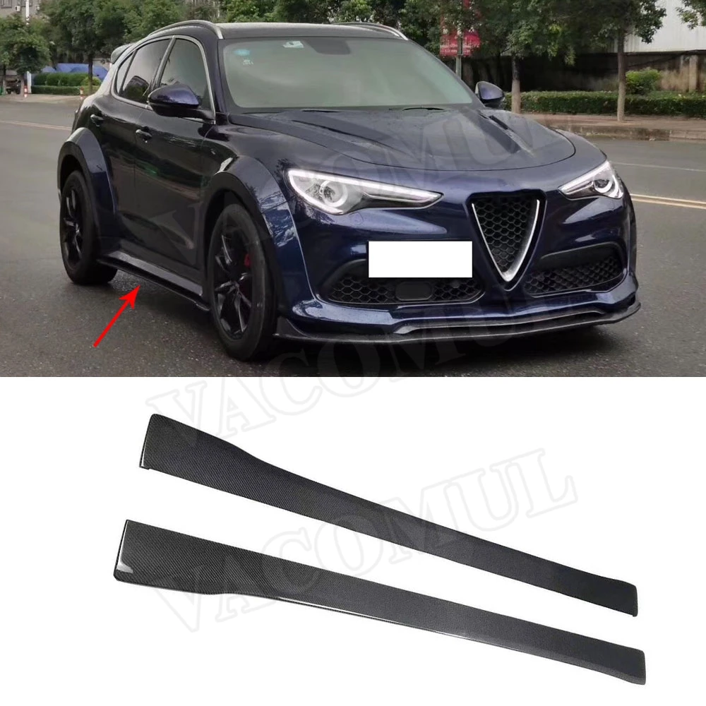 

VACOMUL Carbon fiber Side Skirts Aprons For Alfa Romeo Stelvio 2017 2018 2019 FRP Door Bumper Guard Car Styling