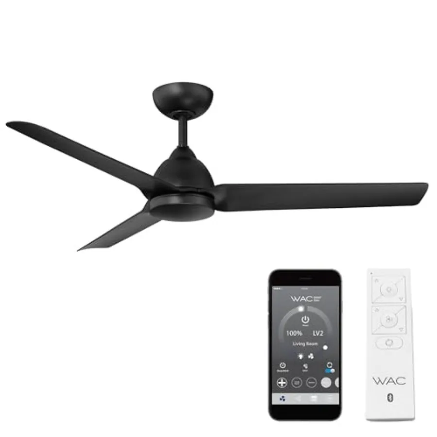 

Mocha Indoor/Outdoor 3-Blade Smart Compatible Ceiling Fan 54in with Remote Control and Wall Cradle. Works with iOS/Android, Ale